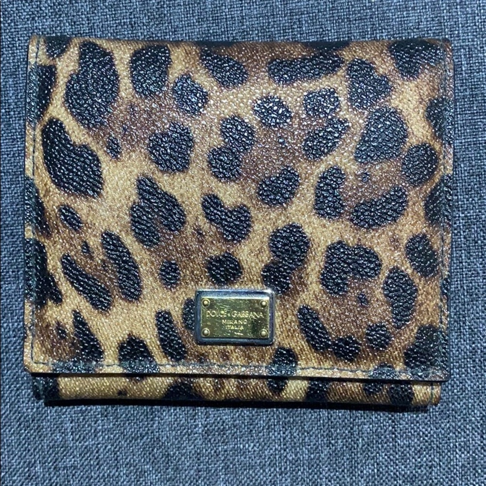 Dolce & Gabbana Tri-Fold Wallet Leopard Print